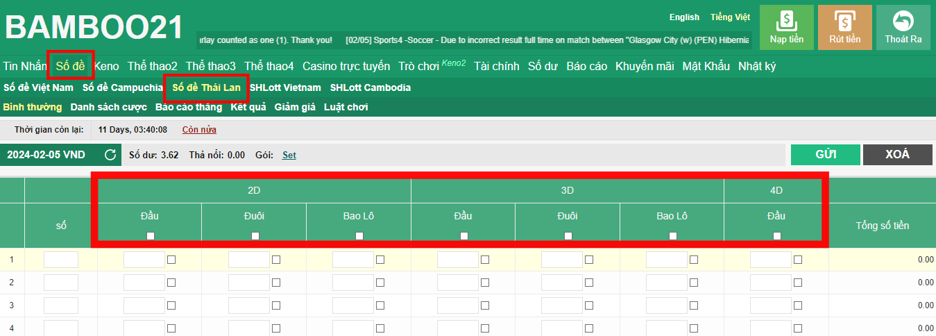 Hướng Dẫn Đánh Số Đề Thái Lan BamBoo21