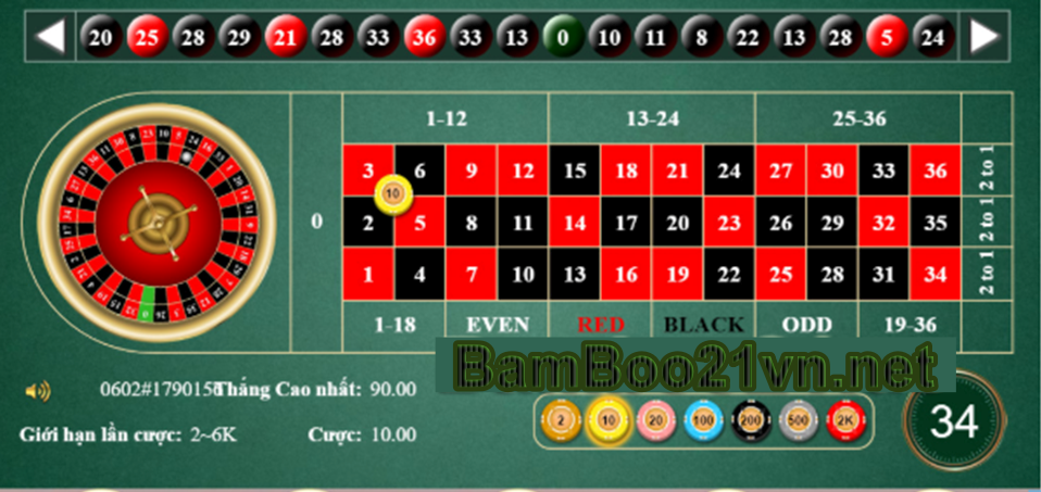 Game Roulette BamBoo21