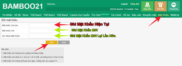 Cách Đổi Mật Khẩu Bamboo21 Dễ Dàng