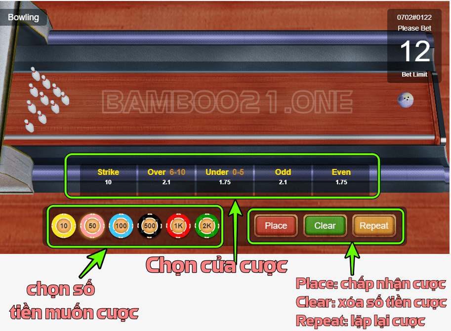 Cách Cược Game Bowling Tại Nhà Cái Bamboo21